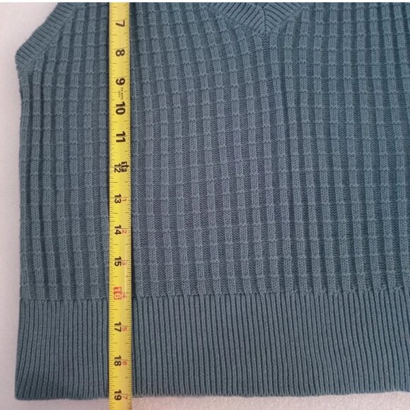 Lauren Ralph Lauren Women's Cable Knit Sweater Vest Blue-Grey Preppy  Size L - Picture 5 of 6